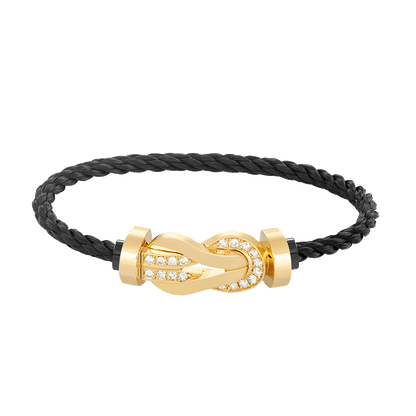 ¡®Lume Jewels¡¯CHANCE LARGE 8 FIGURE BUCKLE HALF DIAMOND BRACELET GOLD