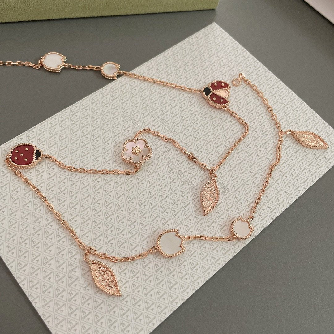 ¡®Lume Jewels¡¯LUCKY SPRING 15 MOTIFS ROSE GOLD NECKLACE