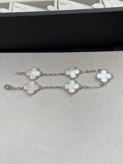 [Lume Jewels]New CLOVER WHITE PEARL MOP 5 MOTIF BRACELET COLLECTION