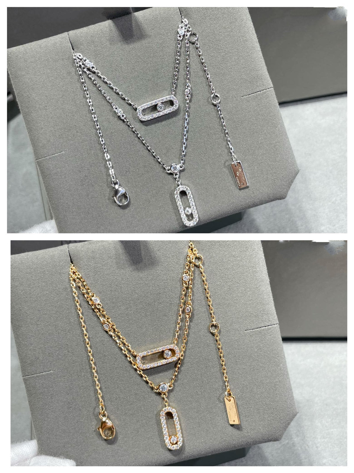 [Lume Jewels]MOVE 2 ROW DIAMOND NECKLACE
