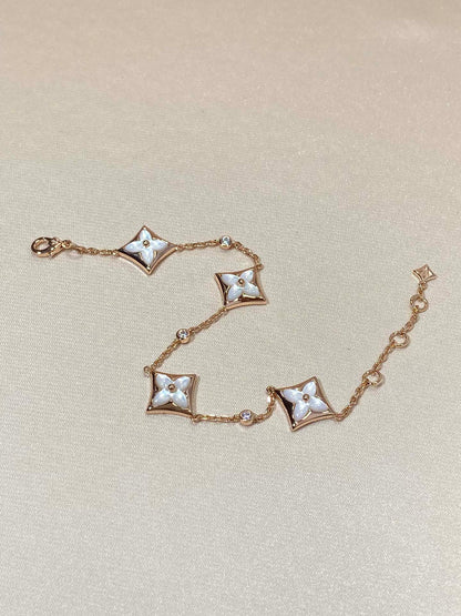 ¡®Lume Jewels¡¯STAR 4 MOTIF MOP DIAMOND PINK GOLD BRACELET