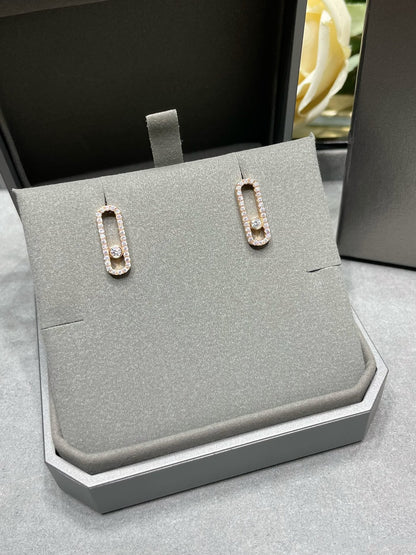 [Lume Jewels]MOVE UNO STUD DIAMOND PAVED EARRINGS