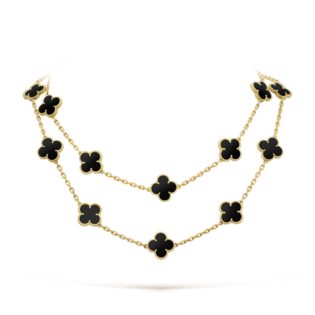 ¡®Lume Jewels¡¯CLOVER 20 MOTIFS ONYX NECKLACE