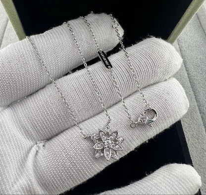 [Lume Jewels] Full Diamond Hollow Lotus Necklace Set