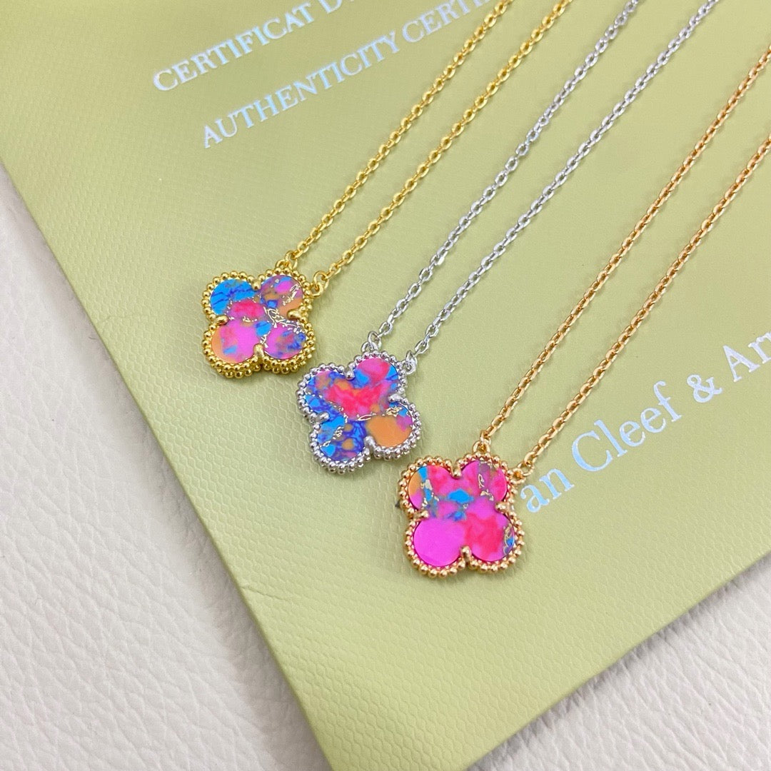 [Lume Jewels] 2026 New Plum Red Four-Leaf Clover Necklace