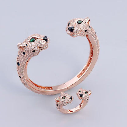 [Lume Jewels] Full Diamond Panther Bangle & Ring