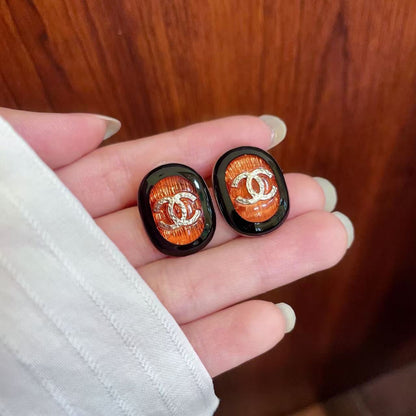 [Lume Jewels]Amber & Glass Stud Earrings
