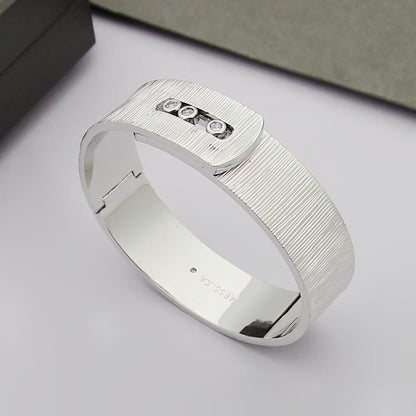 [Lume Jewels]Polished Brushed Bangle, Large Engraved Sliding Bangle
