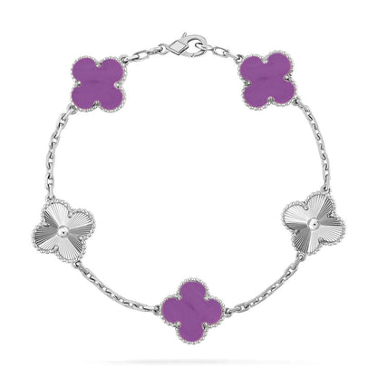 [Lume Jewels]New  CLOVER 5 MOTIF VIOLET BRACELET COLLECTION