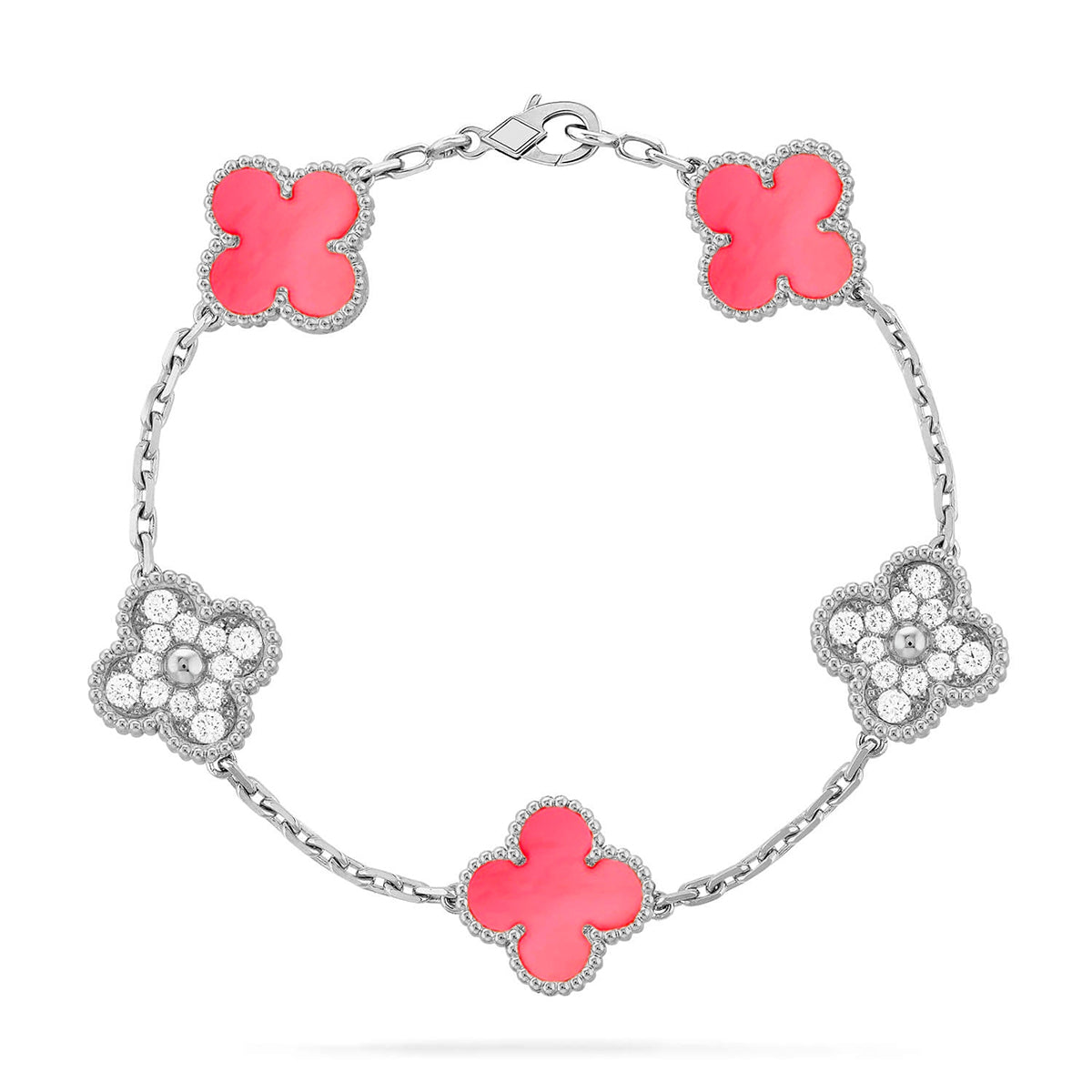 [Lume Jewels]New  CLOVER 5 MOTIFS  PINK MOP BRACELET COLLECTION