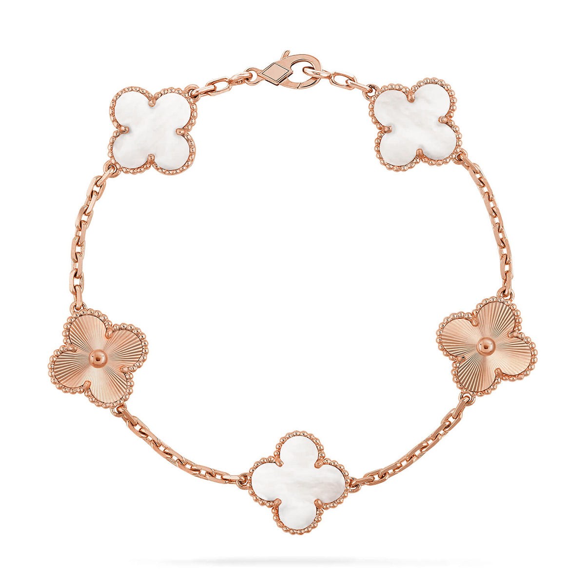 [Lume Jewels]New CLOVER WHITE PEARL MOP 5 MOTIF BRACELET COLLECTION