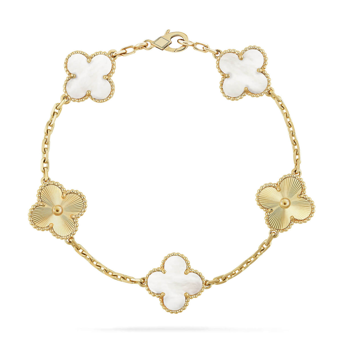 [Lume Jewels]New CLOVER WHITE PEARL MOP 5 MOTIF BRACELET COLLECTION
