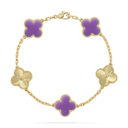 [Lume Jewels]New CLOVER 5 MOTIF LIGHT PURPLE BRACELET COLLECTION