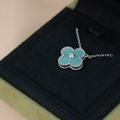 ¡®Lume Jewels¡¯CLOVER 15MM DIAMOND SVRES PORCELAIN  NECKLACE SILVER