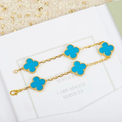 [Lume Jewels]New  CLOVER 5 MOTIF TURQUOISE BRACELET COLLECTION