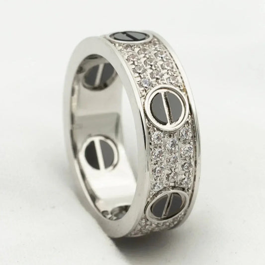¡®Lume Jewels¡¯LOVE RING 5.5MM DIAMONDS PAVED CERAMIC