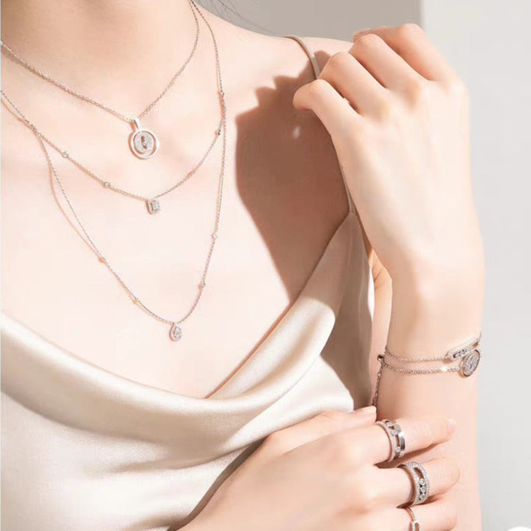[Lume Jewels]LUCKY MOVER PM PAVED NECKLACE