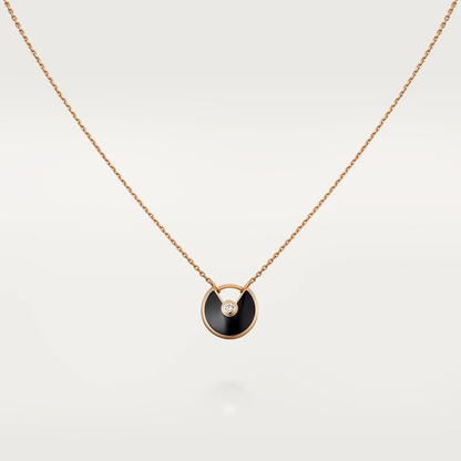 ¡®Lume Jewels¡¯AMULETTE ROSE GOLD ONYX NECKLACE