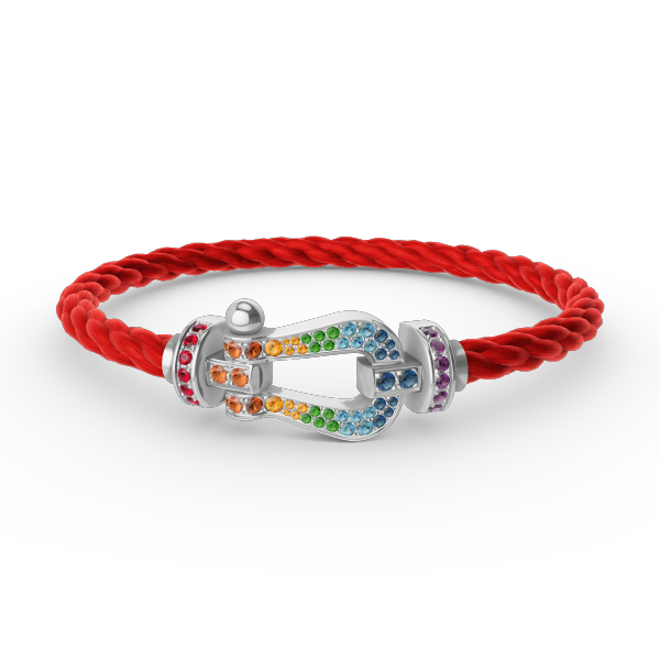 ¡®Lume Jewels¡¯FORC LARGE HORSESHOE  COLORED DIAMOND BRACELET SILVER