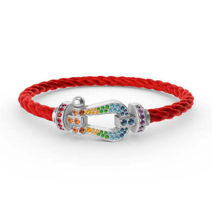 ¡®Lume Jewels¡¯FORC LARGE HORSESHOE  COLORED DIAMOND BRACELET SILVER