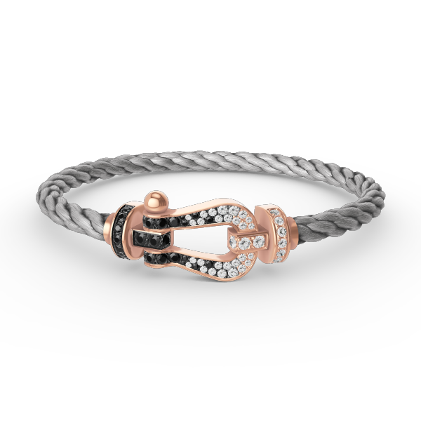 ¡®Lume Jewels¡¯FORCE LARGE HORSESHOE BLACK WHITE DIAMOND BRACELET ROSE GOLD