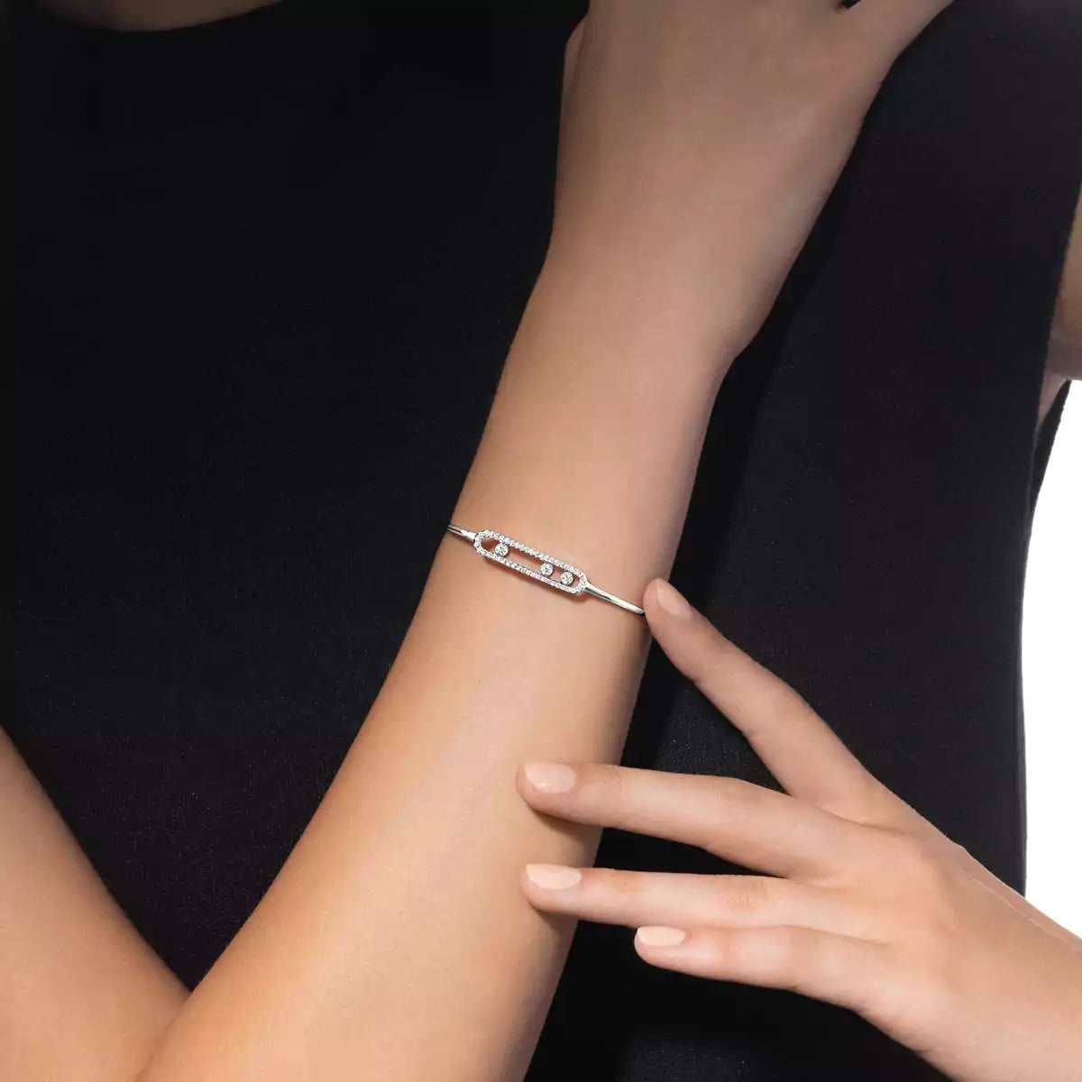[Lume Jewels]Move Pavé Diamond Bangle Bracelet M