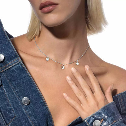 [Lume Jewels]My Twin Diamond Necklace in Silver