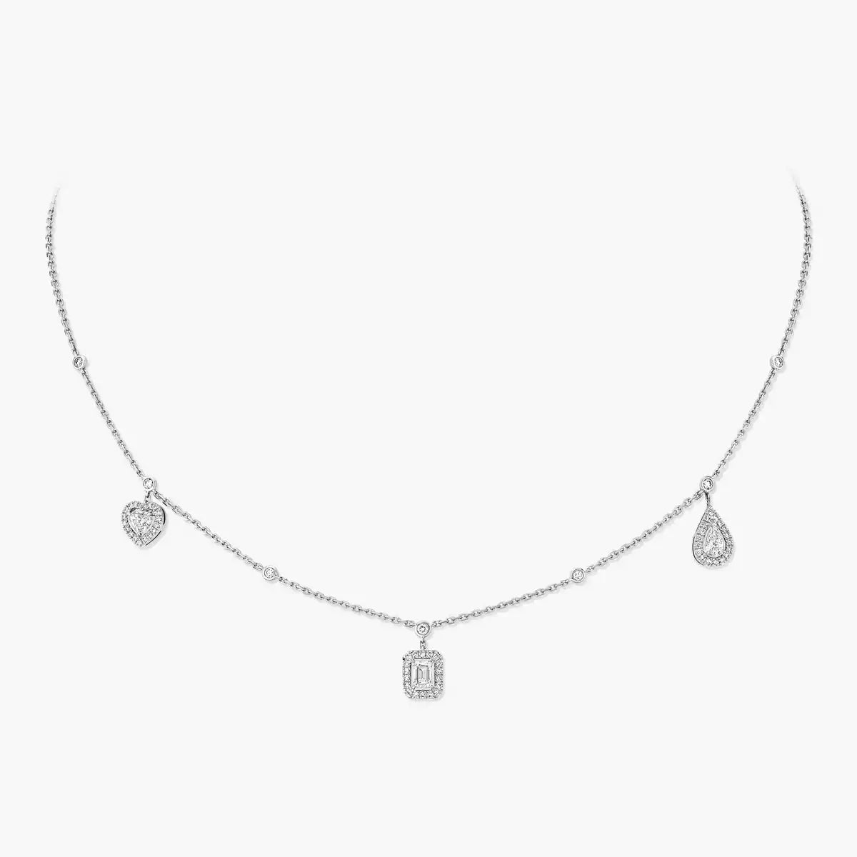 [Lume Jewels]My Twin Diamond Necklace in Silver