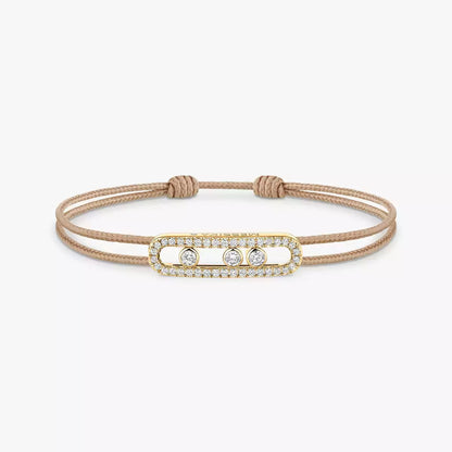 [Lume Jewels]Messika Care(s) pink cord pavé bracelet