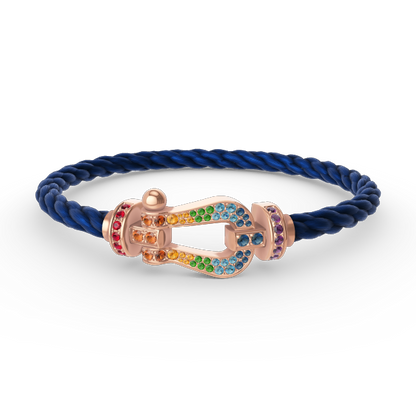 ¡®Lume Jewels¡¯FORCE LARGE HORSESHOE  COLORED DIAMOND BRACELET ROSE GOLD