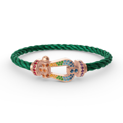¡®Lume Jewels¡¯FORCE LARGE HORSESHOE  COLORED DIAMOND BRACELET ROSE GOLD