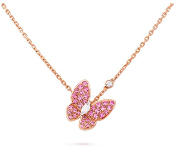 ¡®Lume Jewels¡¯BUTTERFLY RED DIAMOND ROSE GOLD NECKLACE