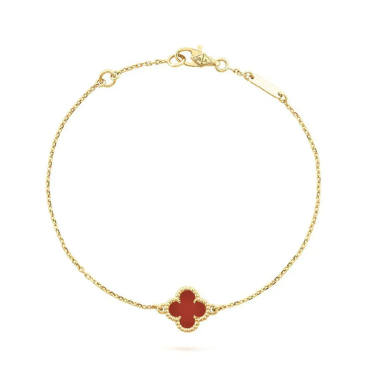 ¡®Lume Jewels¡¯CLOVER  CARNELIAN SINGLE FLOWER BRACELET