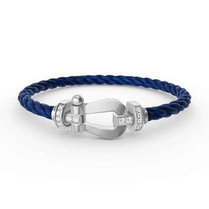 ¡®Lume Jewels¡¯FORCE LARGE HORSESHOE HALF DIAMOND BRACELET SILVER